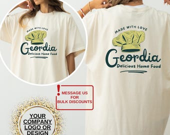 Comfort Colors Custom Company Logo T-Shirt, Double Sided Personalized Shirt with Front & Back Print, Custom Tee for Business or Personal Use
