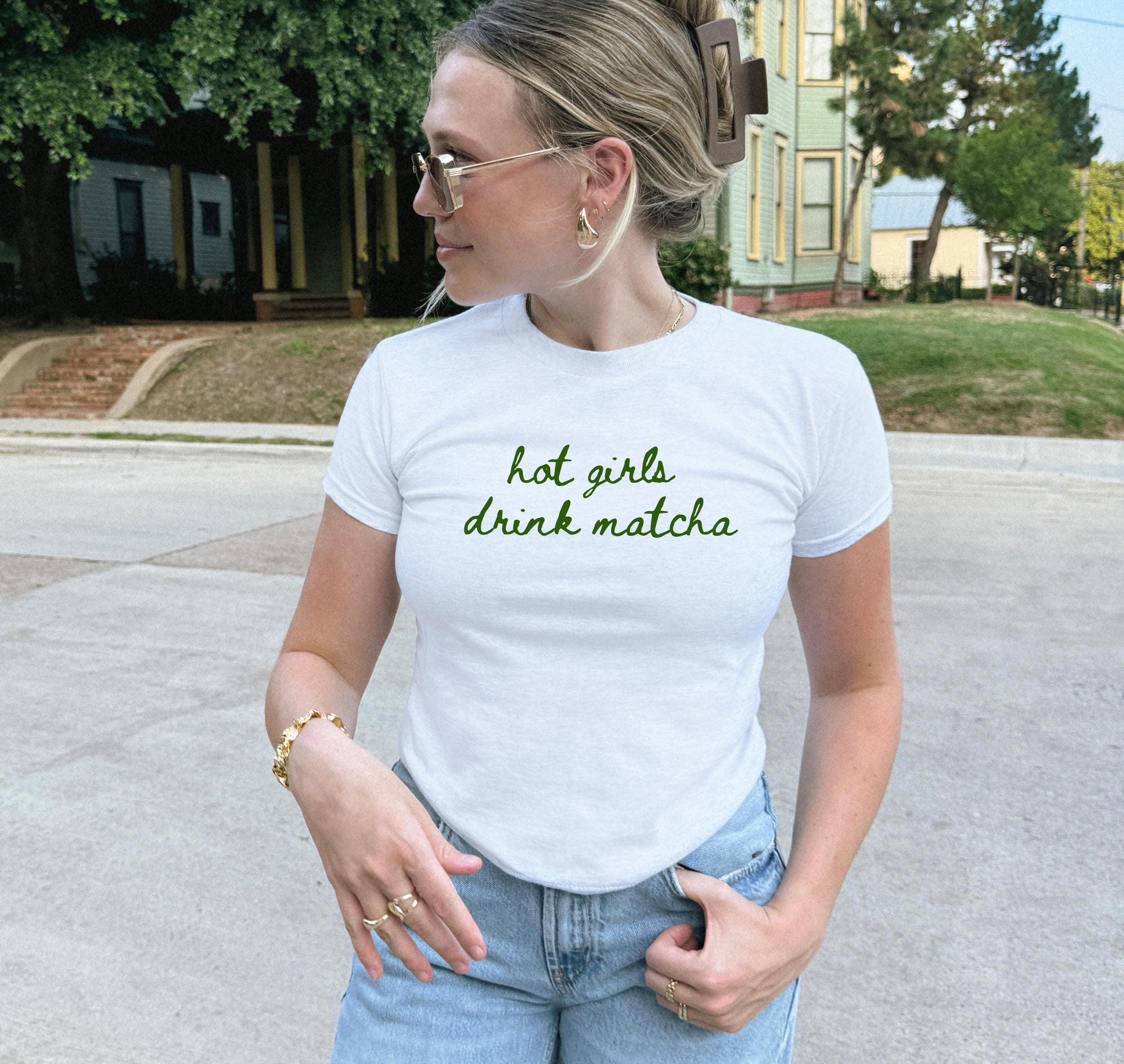 Matcha Y2K Baby Tee, Matcha Latte Lover, Green Tea Tee, Matcha Lover Gift, Brunch Baby Tee, Breakfast Club Baby Tee, Hot girls drink matcha