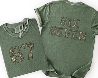Comfort Colors® 6 7 Six Seven Shirt Front Back, 6 7 Shirt, Funny 67 Meme T-Shirt, Viral 67 Shirt, Funny Number Gen Z shirts Gen Z Gifts