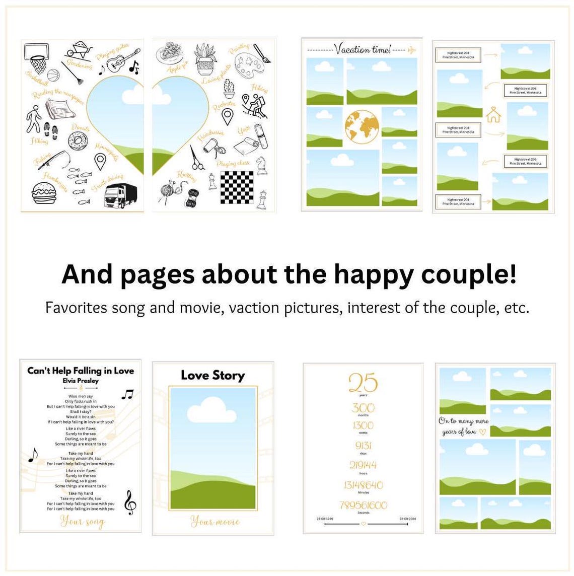 30+ Pages Canva Photo Book Template for 10/15/20/25/30/40/50 Years of