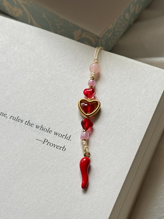 Spicy Book Beaded Bookmark – Romance Reader Gift