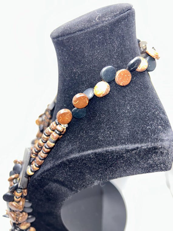 Multi-Strand Brown/Black Bib/Statement Necklace - image 6