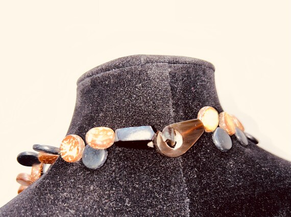 Multi-Strand Brown/Black Bib/Statement Necklace - image 8