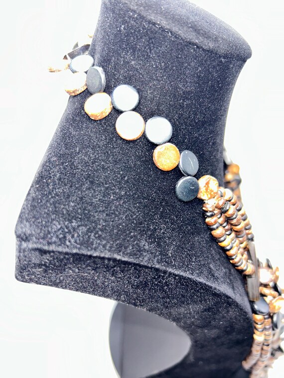 Multi-Strand Brown/Black Bib/Statement Necklace - image 7