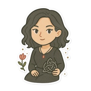 Adesivo de vinil inspirado em Amren da ACOTAR | Personagem Chibi da ACOTAR | Adesivo de fantasia literária | Adesivo acotar
