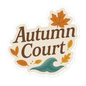 Autocollant ACOTAR Autocollant en vinyle pour cour d'automne | Sticker esthétique Fantasy Court | Autocollant livresque en vinyle | Stickers acotar