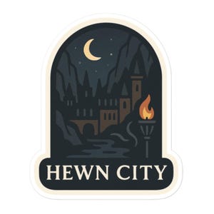 Sticker ACOTAR | Autocollant en vinyle Hewn City | Emplacement de la Cour des cauchemars | Sticker livresques fantastiques | Stickers acotar | Produits dérivés ACOTAR