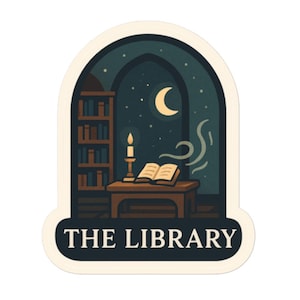 Pegatina de ACOTAR / Pegatina de vinilo de biblioteca / Pegatina de fantasía literaria / Biblioteca de la Casa del Viento / Pegatinas de ACOTAR / Merchandising de ACOTAR