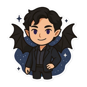 Pegatina de vinilo inspirada en Rhysand de ACOTAR / Gran Señor Chibi de ACOTAR / Pegatina de fantasía literaria / Pegatina de ACOTAR