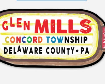 Glen Mills Stickers (approx 4inches wide)