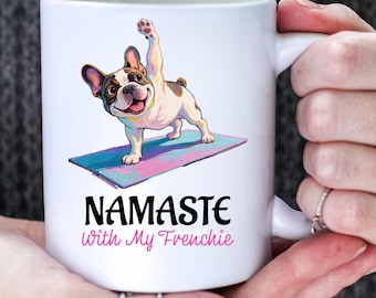 French Bulldog Yoga Ceramic Mug, Funny Frenchie Gift (11oz)