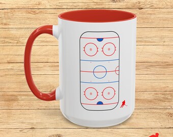 Tazza da caffè con scritta "Hockey Rink": regalo per i fan, regalo per gli amanti dell'hockey