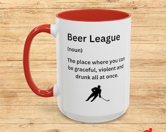 Tazza da caffè Beer League Hockey: divertente regalo per i fan dell'hockey