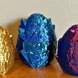 3D Printed Crystal Dragon Egg: Articulated Dragon Desk Toy