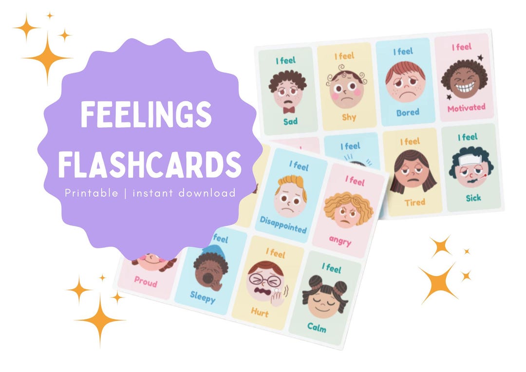 Montessori Activity Feelings Cards, Printable Emotions Flashcards ...