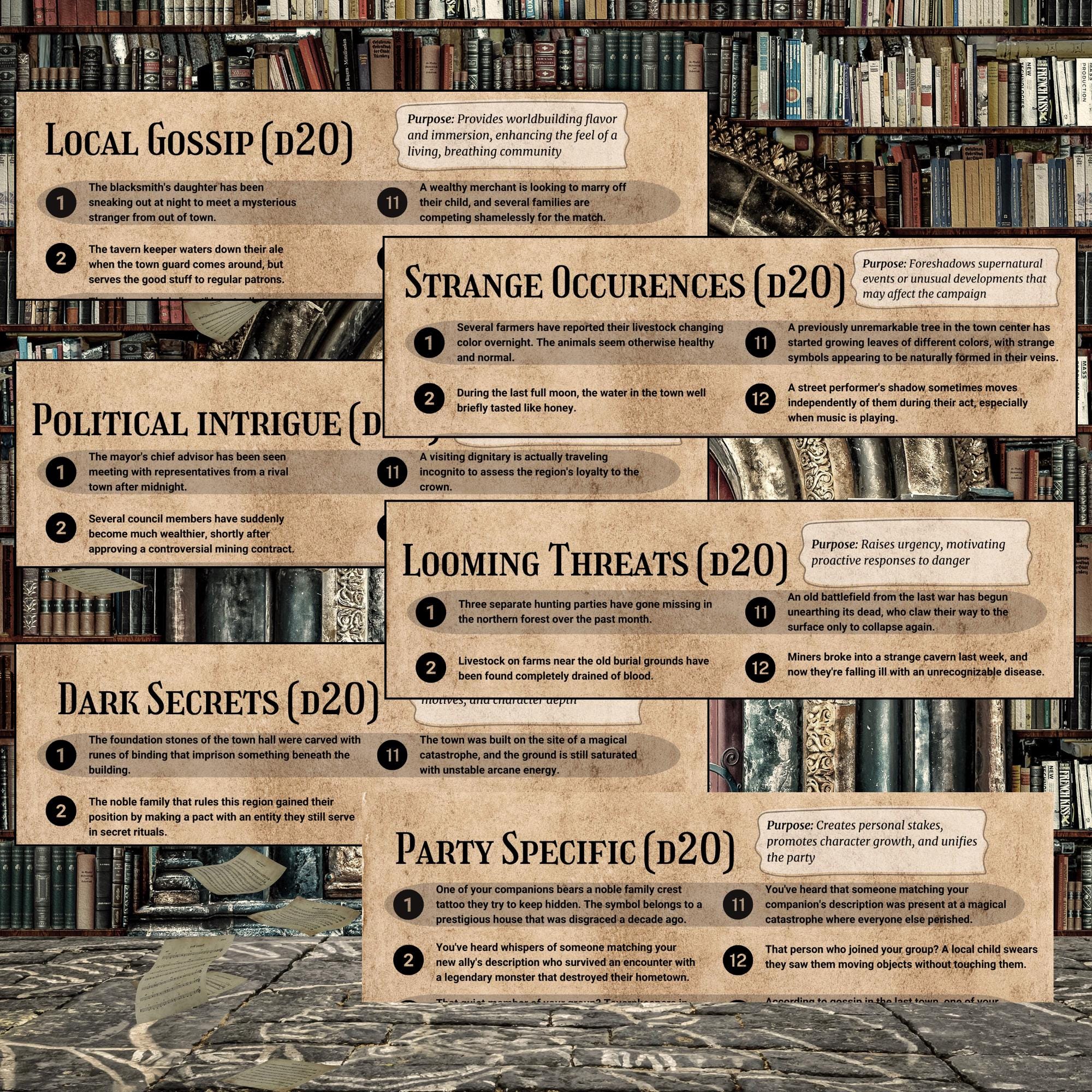 Dnd Tables | Digital Download | Rumors | DM Tools | Dungeons and ...