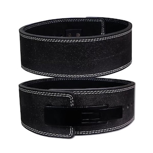 Ceinture à levier noire scintillante pour dynamophilie, Ceinture d'haltérophilie anime, Boucle robuste, Cuir de haute qualité, Epaisseur 10 mm, Cadeaux