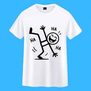 174. おもしろ棒人間シャツ、ユーモア棒人間Tシャツ、大笑いシャツ、遊び心のある棒人間Tシャツ、Texora漫画シャツ、コミカルなグラフィックTシャツ