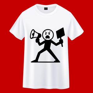 160. Aktivist Stickman Shirt, Protest Cartoon T-Shirt, Gleichheitsrecht T-Shirt, Texora soziale Gerechtigkeit T-Shirt, Empowerment Message T-Shirt, Veränderung Maker T-Shirt