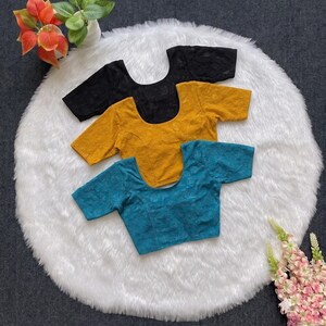 Camicetta in jacquard di poliestere elasticizzato, maniche a tre quarti, taglia unica XL