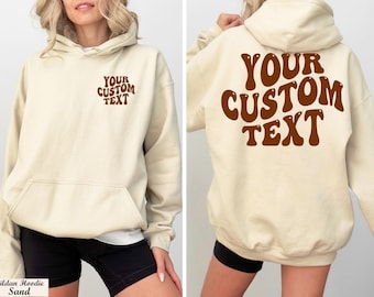 Custom Wavy Text Hoodie, Your Custom Text Hoodie, Custom Text Aesthetic Hoodie, Hoodie With Words , Personalized Hoodie, Wavy Text Hoodie