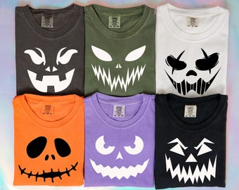 Halloween Party Group Shirt, Pumpkin Family Face Shirt, Halloween Shirt, Halloween Group Shirt, Scary Pumpkin Face Shirt, Jack Skellington