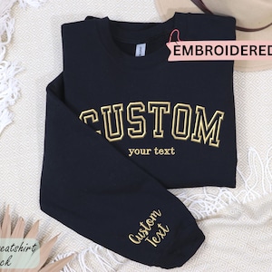 Embroidered Custom Text Sweatshirt, Personalized Embroidered Crewneck, Embroidered Text Crewneck, Gift for Bride, Mothers Day Gift