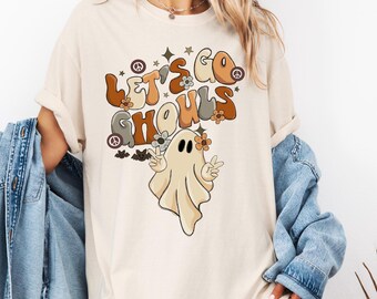 Let’s Go Ghouls Shirt, Cute Ghost Halloween Tee, Funny Halloween Shirt, Spooky Ghost Pumpkin Shirt, Trick or Treat Shirt,Vintage Ghost Shirt