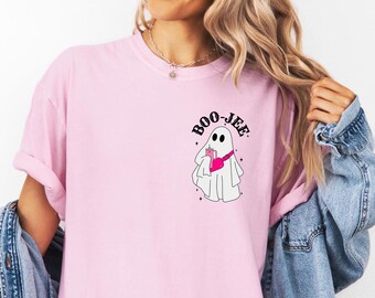 Cute Boo Jee Shirt, Boo-Jee Coffee Lover Shirt, Halloween Ghost Shirt, Spooky Ghost Shirt,Spooky Vibes Tee,Halloween Gifts,Bougie Fall Shirt