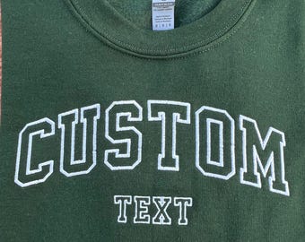 Custom Embroidered Varsity Crewneck, Embroidery Crewneck, Custom Embroidered Sweatshirt, Personalized Sweatshirt, Custom Gift, Custom Shirt