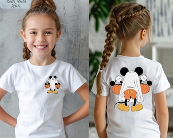 Mickey Ghost Shirt, Mickey Halloween Shirt, Mickey Front Back Halloween Shirt, Disney Ghost Shirt, Fall Pumpkin Shirt, Disney Halloween Tee