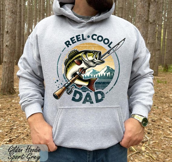 Reel Cool Dad Hoodie, Fisherman Dad Hoodie, Fishing Rod Graphic Hoodie, Father's Day Sweater, Fishing Dad Hoodie, Fishing Camping Hoodie,