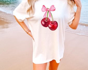 Cherry T-Shirt, Valentines Day Cherry Shirt, Valentines Day Gifts, Gift For Woman, Summer Shirt, Retro Food Lover Gift, Cherry Lover Gift