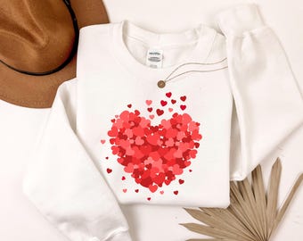 Valentine Heart Sweatshirt,Heart Sweater, Love Sweatshirt,Valentine's Day Gift for Couples,Mothers Day Gift,Happy Valentines, Gift for Wife