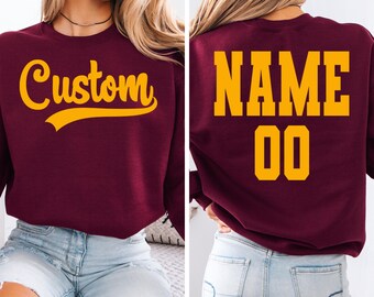 Custom Mascot Sweatshirt, Game Day Long Sleeve Shirt, Personalized, Sports Team Name Shirt, Custom School Team Spirit Sweater, Sports FanTee