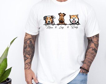 Personalized Dog Portrait and Name Shirt,  Dog Mom Tee, Custom Dog Owner Shirt, Gift for Mom, Dog Lover Gift, Gift for Dad, Dog Dad Shirt