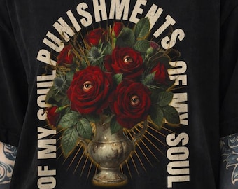 Gothic Rose T-Shirt, Vintage Floral Graphic Tee, Dark Alternative Fashion