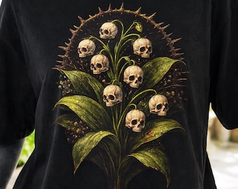Skull Lily T-Shirt | Dark Botanical Goth Floral Alternative Streetwear