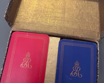 Thomas De La Rue mini double playing cards Queen Elizabeth ll emblem