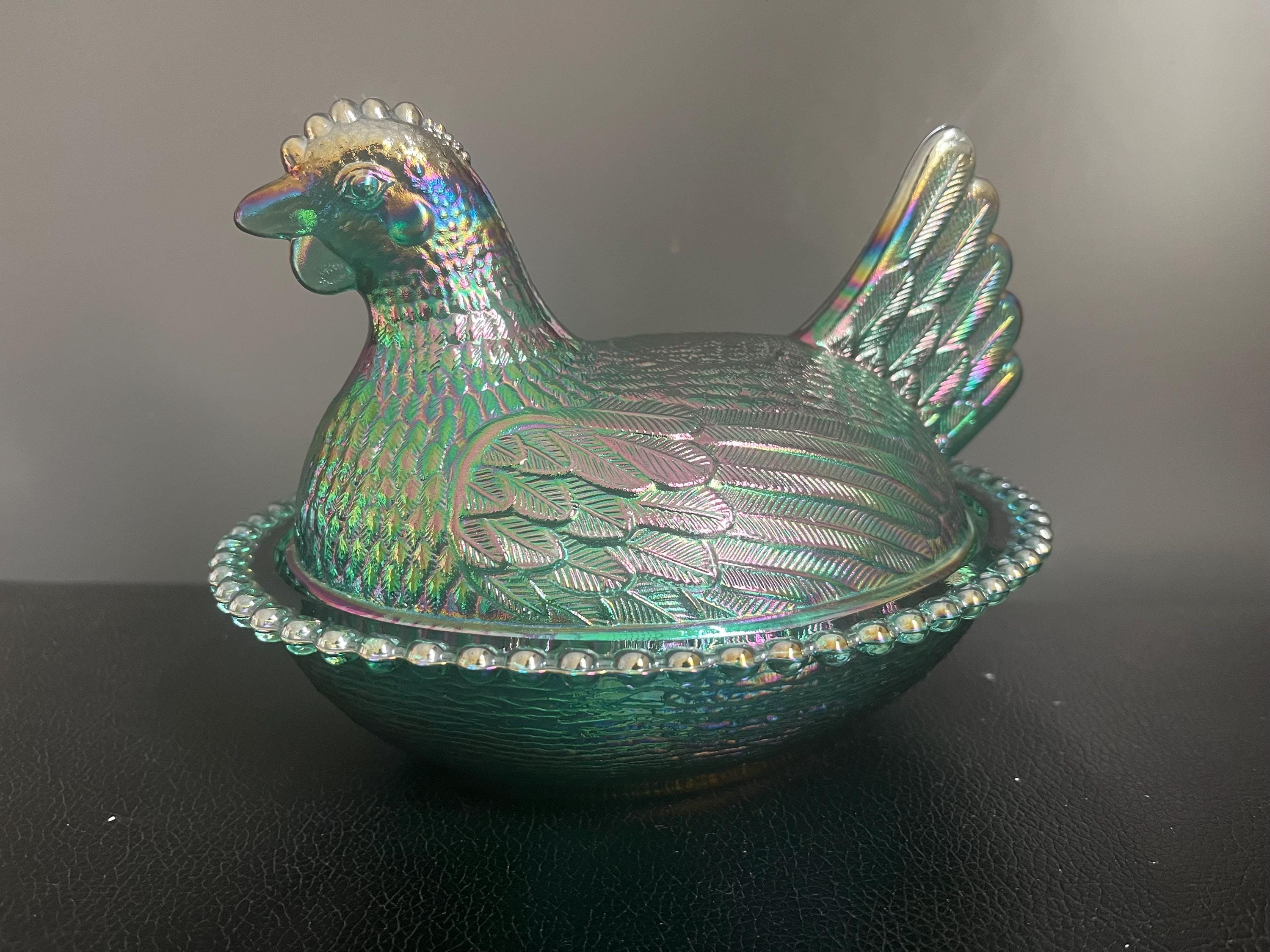 Rare Indiana Glass Hen - Etsy