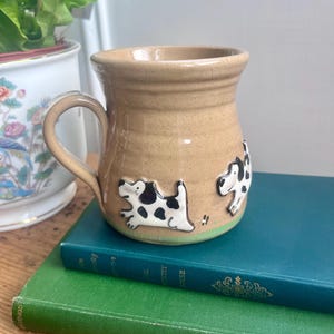 Studio pottery mug - cute dogs