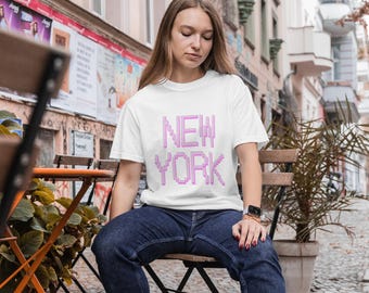 New York Comfort Colors® Shirt Retro Unisex Tee for NY Fans Vintage Video Game Style Classic Oversized White T-Shirt