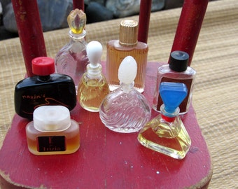 Miniature Perfume Bottles, Parfum, After Shave, Samples, Maxim's, Krizia, Personal Choice, Fuller Brush, Tea Rose, lot of 8, 60's - 90's