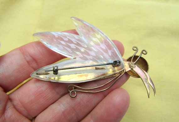 Lucite Insect Pin, Reverse Carved, Lucite Brooch,… - image 9