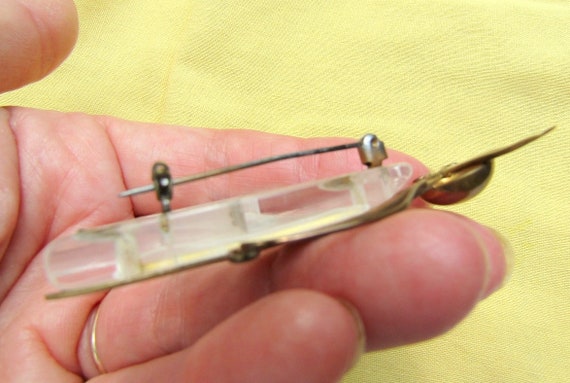 Lucite Insect Pin, Reverse Carved, Lucite Brooch,… - image 10