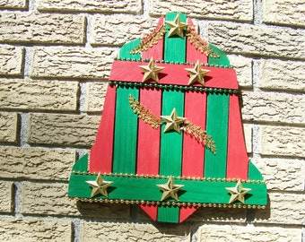 Front Door Decor Wood Bell - Patriotic/Farmhouse - Hand Painted/Decorated