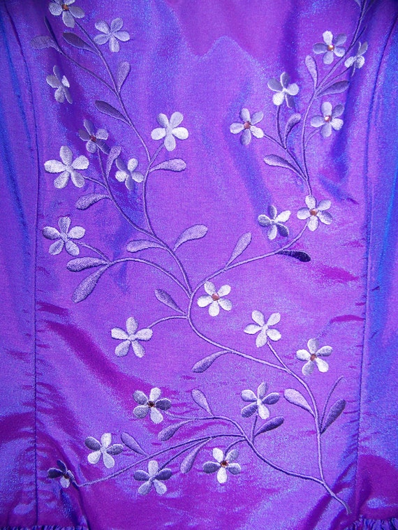 1990's Iridescent Purple Prom Gown -Floor Length … - image 8