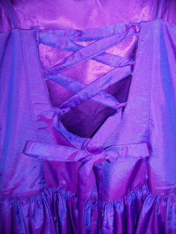 1990's Iridescent Purple Prom Gown -Floor Length … - image 7