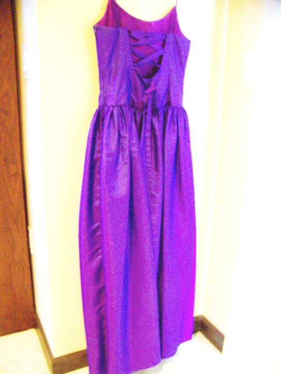 1990's Iridescent Purple Prom Gown -Floor Length … - image 4