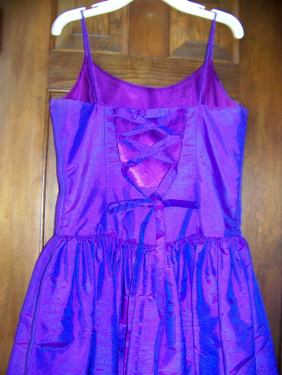 1990's Iridescent Purple Prom Gown -Floor Length … - image 6